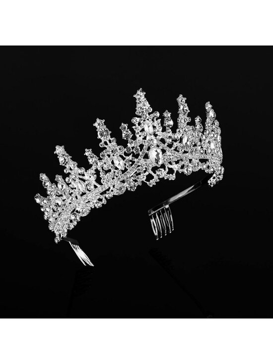 9 Pcs Crystal Tiaras & Crowns for Women - Rhinestone Hair Accessories for main image 5